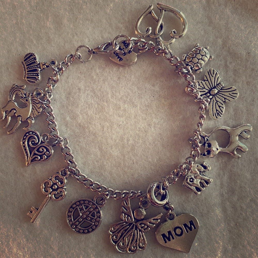 Handmade MOM charm bracelet
